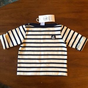 NWT! Petit Bateau 3/4 sleeve cotton sweatshirt